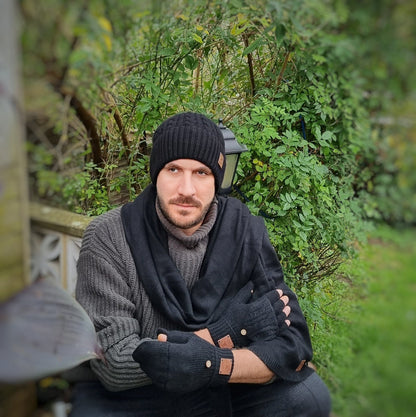 Cashmere fingerless gloves for men, soft fingerless flappers gloves for men's, gift for him