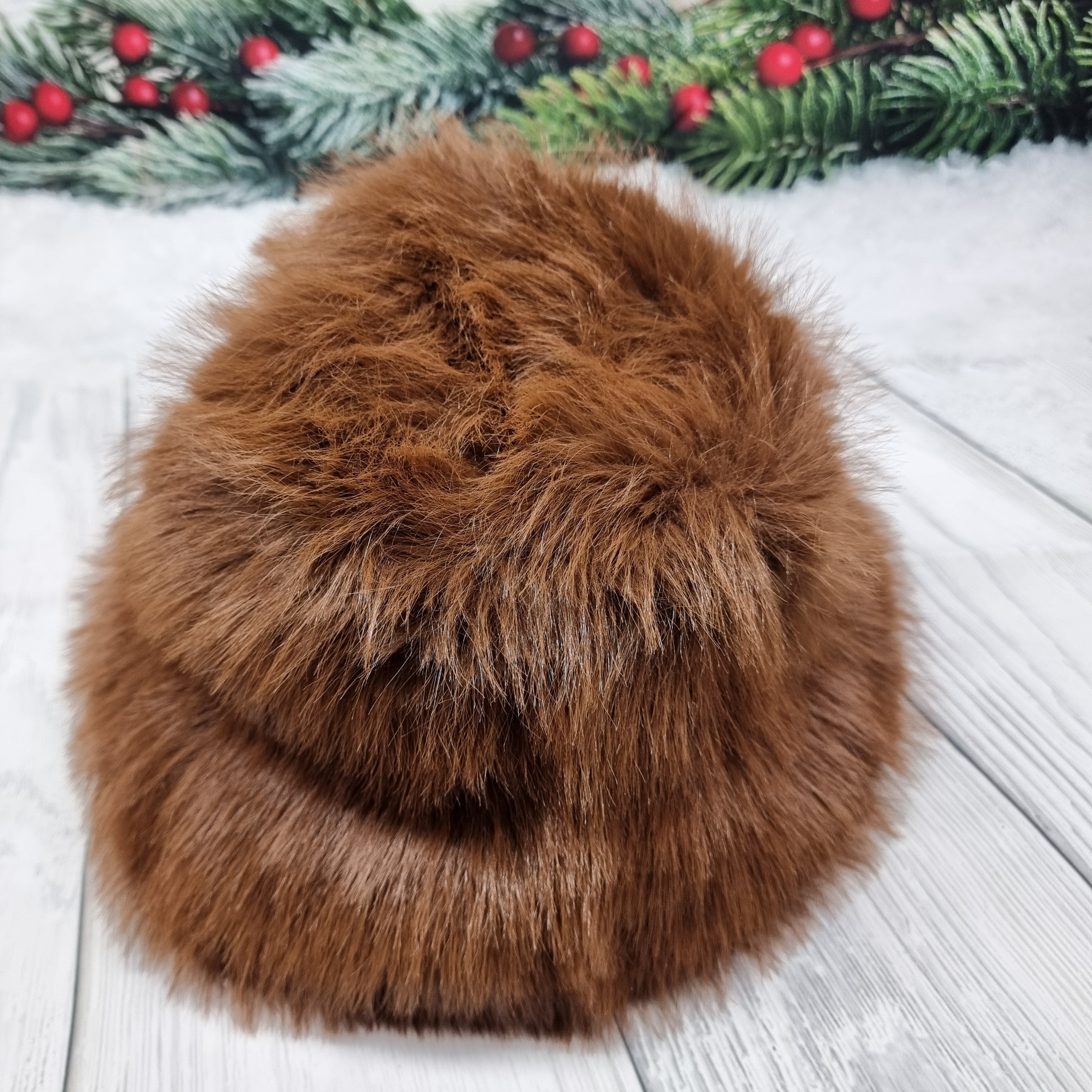 Faux fur women winter bucket hat, Windproof lined and warm hat, Gift for her