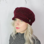 Women's winter cashmere peak hat, Chunky angora wool double layer hat, Gift for her