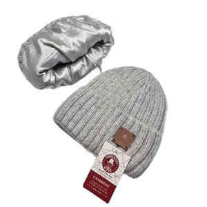 Bonnet pour femme doublé de soie et cachemire de petite taille, bonnet coupe-vent d'hiver, idéal pour les cheveux épais, bouclés et sans frisottis, cadeau pour elle