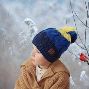 Winter oversized kid's hat, inner fleece lining beanie, windproof hat