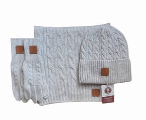 Ensemble cachemire pour femme : bonnet, gants, écharpe, ensemble tricot, ensemble cachemire femme hiver douillet et doux. Cadeau pour elle.