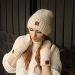 Women's cashmere hat and mittens set, Cashmere hat, Warm and soft winter cashmere set for womens. Gift for her.