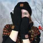 Black Women's cashmere hat and mittens set, Cashmere hat, Warm and soft winter cashmere set for womens. Gift for her.