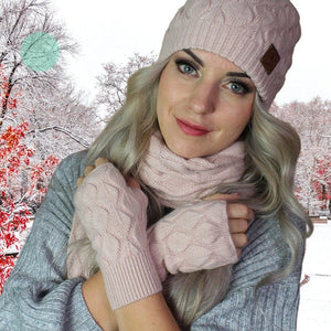 Kaschmir-Set für Damen: Mütze mit Fuchspelz-Pompon, Handschuhe, Schal, Strickset, gemütliches und weiches Winter-Kaschmir-Set für Damen. Geschenk für sie.