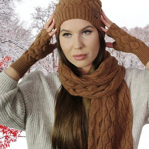 Cashmere set for women: hat, gloves, scarf, Knit set, Cozy and soft women winter cashmere set. Gift for her.