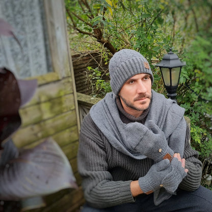 Cashmere fingerless gloves for men, Soft fingerless flappers gloves for mens, Gift for him