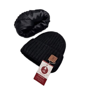 Bonnet pour femme doublé de soie et cachemire de petite taille, bonnet coupe-vent d'hiver, idéal pour les cheveux épais, bouclés et sans frisottis, cadeau pour elle