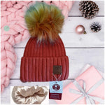 Wintermütze aus Kaschmir und Seide für Kleinkinder, Kindermütze mit Pom Pom, Geschenk für Kleinkinder, Geschenk für Kinder