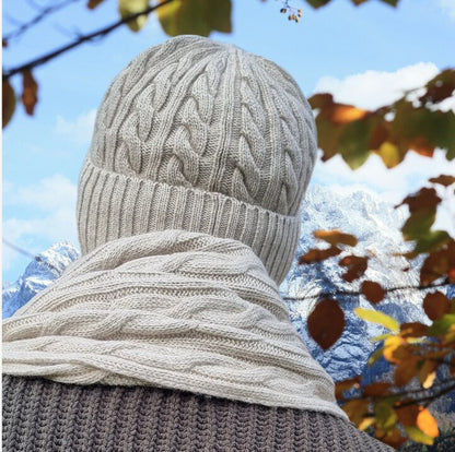 Kaschmir-Set für Herren: Mütze, Handschuhe, Schal, Strickset, gemütliches und weiches Winter-Kaschmir-Set für Herren. Geschenk für ihn.