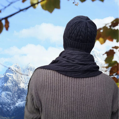 Kaschmir-Set für Herren: Mütze, Handschuhe, Schal, Strickset, gemütliches und weiches Winter-Kaschmir-Set für Herren. Geschenk für ihn.