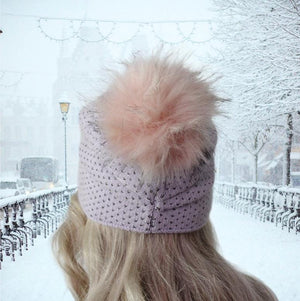 Women's Cashmere Beanie with Faux Fur Pom Pom | Cozy, Soft Knit Winter Hat | Perfect Gift for her