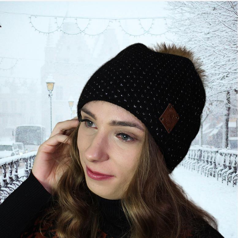 Bonnet en cachemire pour femme, chapeau en cachemire pour femme, bonnet à pompon en fausse fourrure de cachemire pour l'hiver chaud, cadeau pour elle