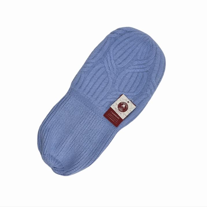 Cashmere fox fur pom pom hat, Women's winter thick cashmere knit beanie hat, Gift for her