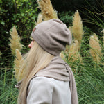 Cashmere women's set: slouchy hat, gloves, scarf. Warm and soft women winter cashmere set for womens. Gift for her.