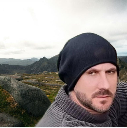 Bonnet ample en cachemire pour homme | Bonnet d'hiver léger en cachemire pour homme | Cadeau pour lui