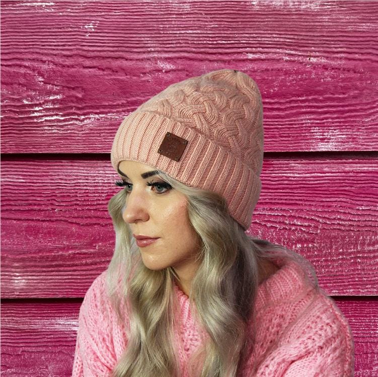 Bonnet d'hiver en cachemire pour femme, Bonnet en tricot de cachemire pour femme, Cadeau pour elle