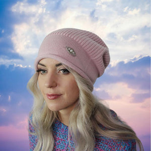 Damen Wintermütze aus Wolle, Oversized Beanie Mütze, Geschenk für Sie