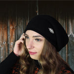 Women's winter woolen slouchy hat, Women's oversized beanie hat, Gift for her