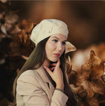 beige Cashmere beret, Womens winter hat, French beret, Cristmas gift for her