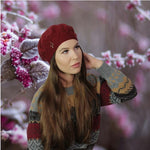 Burgundy Cashmere beret, Womens winter hat, French beret, Cristmas gift for her