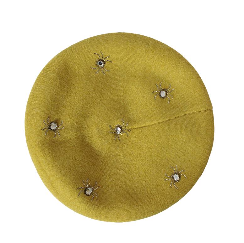 Béret en cachemire, Chapeau d'hiver pour femme, Béret en cachemire français, Béret brodé de cristal, Cadeau pour elle