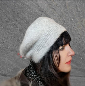 Women's winter cashmere beret, French warm and cozy double layer beret hat, Gift for her