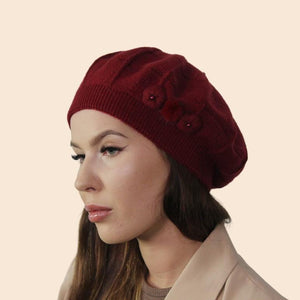 Elegant Cashmere Beret – Women's Winter French Hat with Sparkle | Perfect Gift for Her