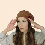 Elegant Cashmere Beret – Women's Winter French Hat with Sparkle | Perfect Gift for Her