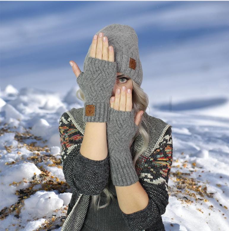 Fingerlose Handschuhe aus Kaschmir für Damen, Weiche und warme, kuschelige Winterhandschuhe für Damen – Perfektes Geschenk für Sie