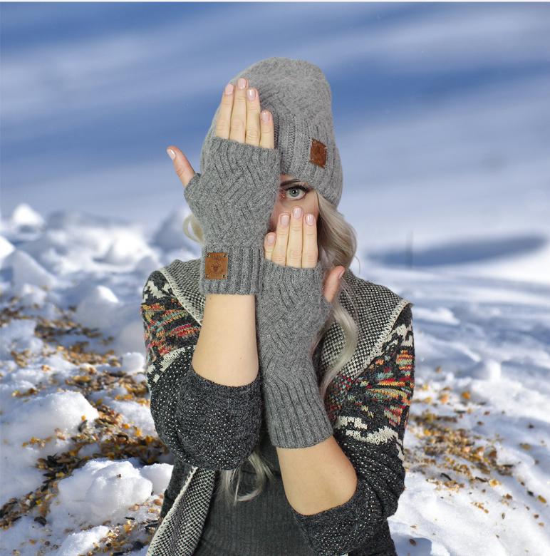 Grey Women's cashmere fingerless gloves, Soft and warm cozy winter gloves for women's – Perfect Gift for her