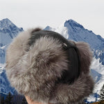 Men's Leather Trapper Hat with Real Fox Fur – Windproof Winter aviator Hat | Perfect Gift for Him