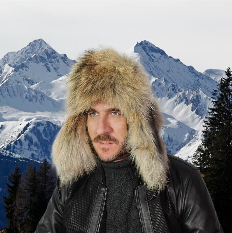 Men's Leather Trapper Hat with Real Fox Fur – Windproof Winter aviator Hat | Perfect Gift for Him