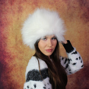 Faux fur women's hat, Windproof lined and warm hat, Gift for her