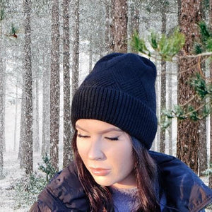 Wintermütze aus Kaschmir für Damen, warme Beanie aus Kaschmir in kräftigen Farben, Geschenk für Sie