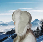 Elegant Women's Leather Trapper Hat with Real Fox Fur – Windproof Winter Hat | Perfect Gift for Her