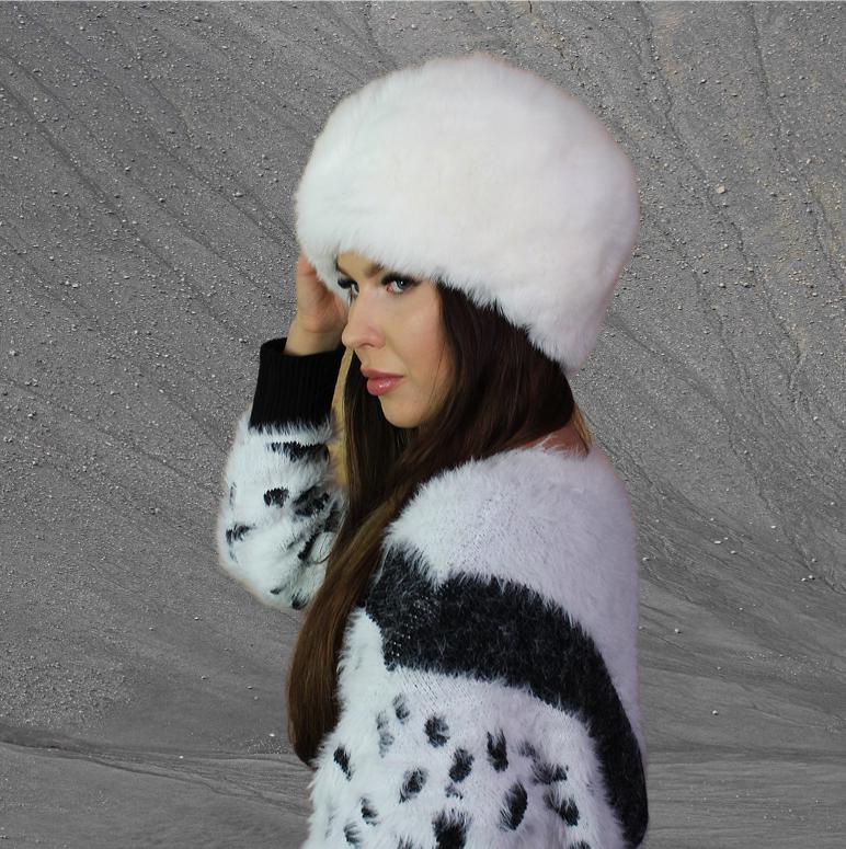 Natural Fox Fur Women's Hat: Windproof and Warm with Lining – Perfect Gift for Her