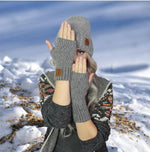 Gants sans doigts en cachemire pour femmes, gants d'hiver doux et chauds pour femmes - Cadeau parfait pour elle