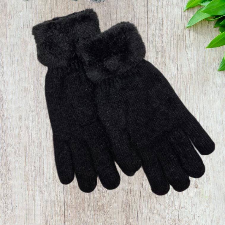 Luxuriously Warm Angora Wool Gloves – Thick, Lined Winter Essentials for Women