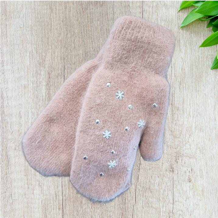 Mitaines et gants en laine angora luxueusement chauds – Essentiels d'hiver épais et doublés pour femmes, cadeau pour elle