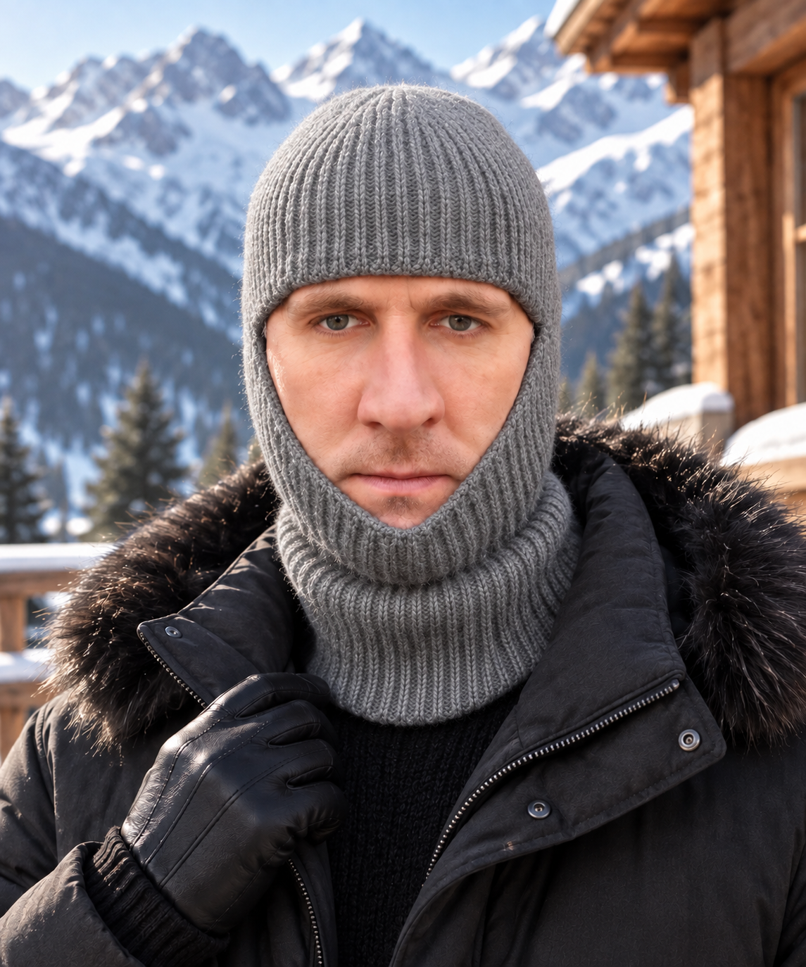 grey Cashmere Balaclava – Lightweight Unisex Ski & Sports Hat