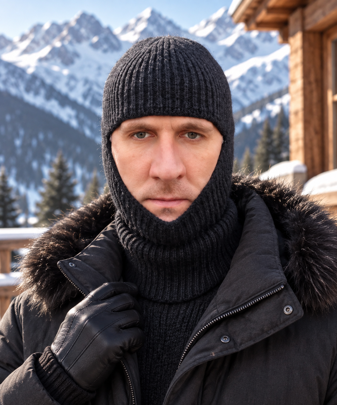 black Cashmere Balaclava – Lightweight Unisex Ski & Sports Hat