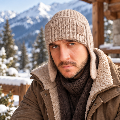 brown Men’s Cashmere Earflap Trapper Hat