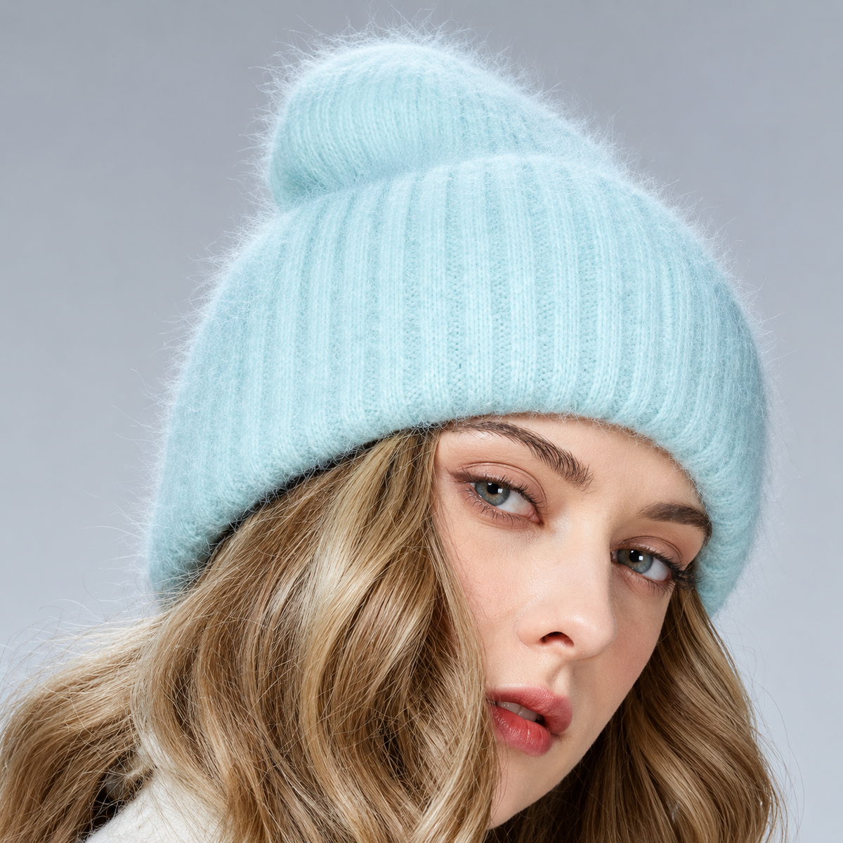 mint Women's winter angora wool hat