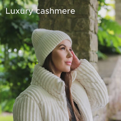 100% Mulberry Silk Lined Cashmere Hat 
