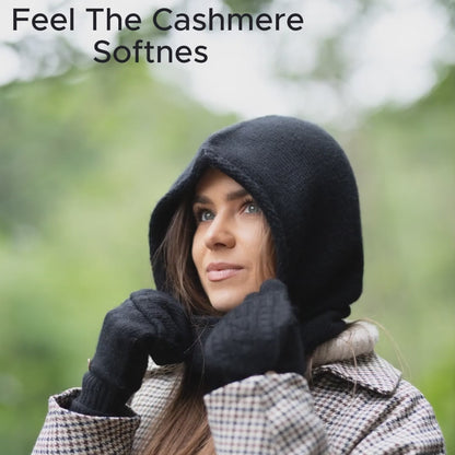 Cashmere Winter Hooded Balaclava Hat for Women