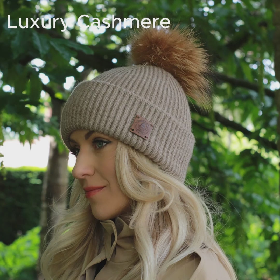 100% Mulberry Silk Lined Cashmere Hat