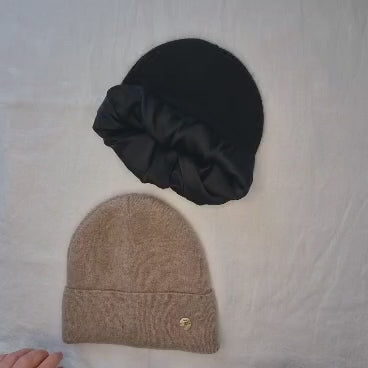 100% Mulberry Silk Lined Cashmere Hat