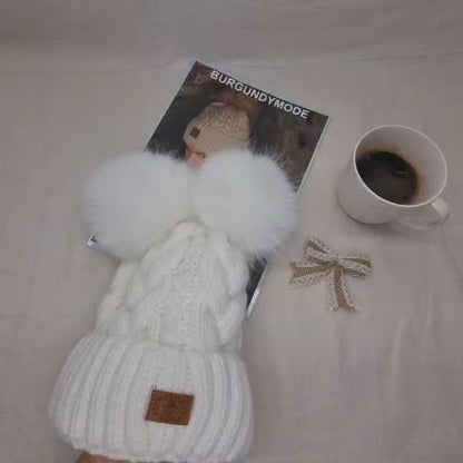 Women’s Double Pom Pom Winter Hat
