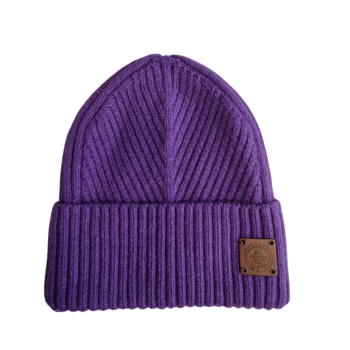 purple Silk-Lined Men’s Cashmere Beanie for Winter — Soft, Warm Mens Winter Satin- Lined Hat, Luxury Gift for Him